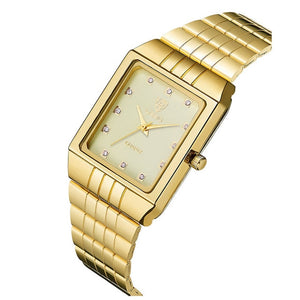 Gold Stainless Steel Luxury Wristwatch For Men/women (Couples)