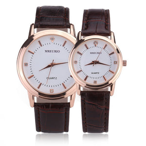 Elegant Lover's Leather Watches with Simple 12 Roman Numerals
